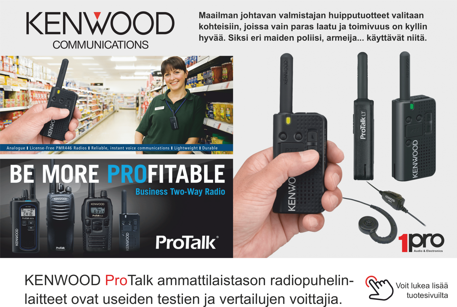 ONE-PRO Elektroniikkatuotteet Kenwood radiopuhelimet